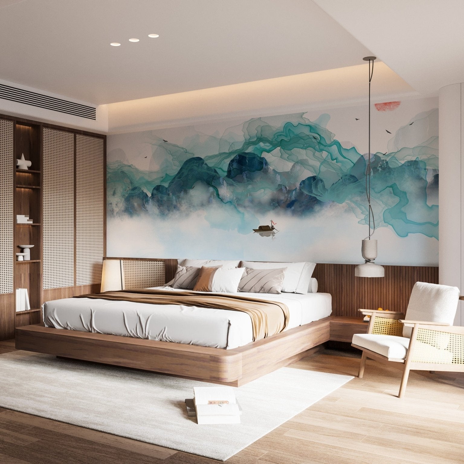 Abstract Mountain Scene Wallpaper Mural - Giffywalls B184