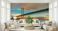Modern and cantilever bridge Bridging the Sky Wall Mural, architectural wall art.