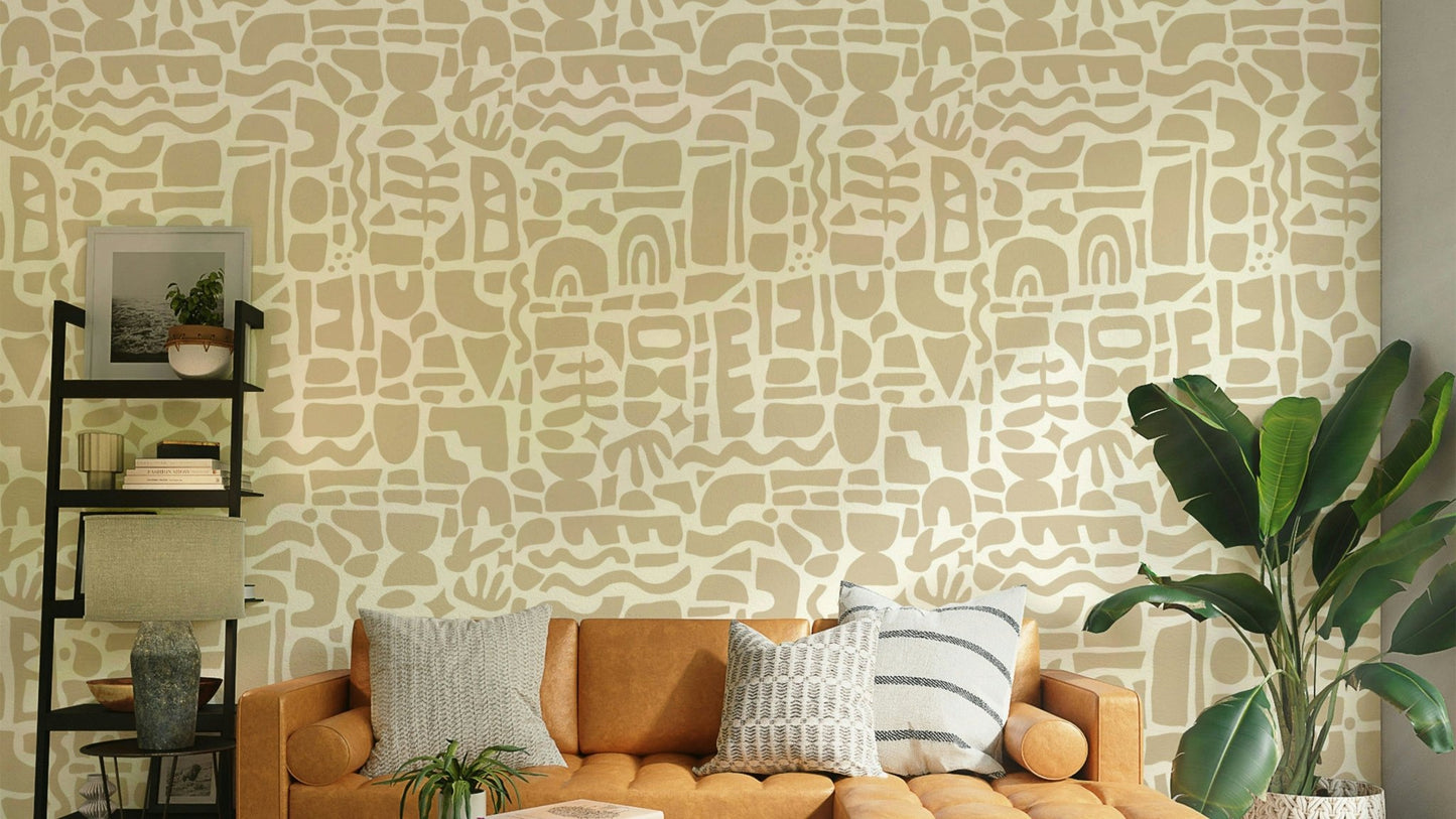 Wall mural with a modern design.
