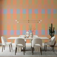 Contemporary pattern paper Bright Day Geometry adhesive wall.