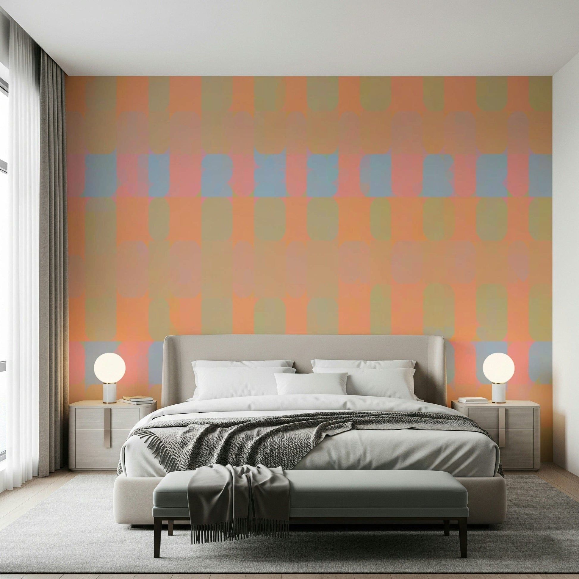 Abstract geometric pattern wall decal Bright Day Geometry.