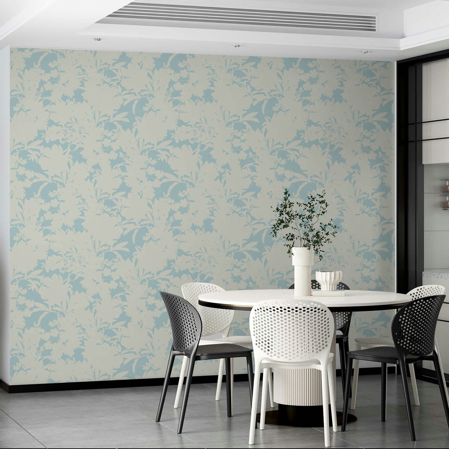 A creative studio with a unique and lively floral design

