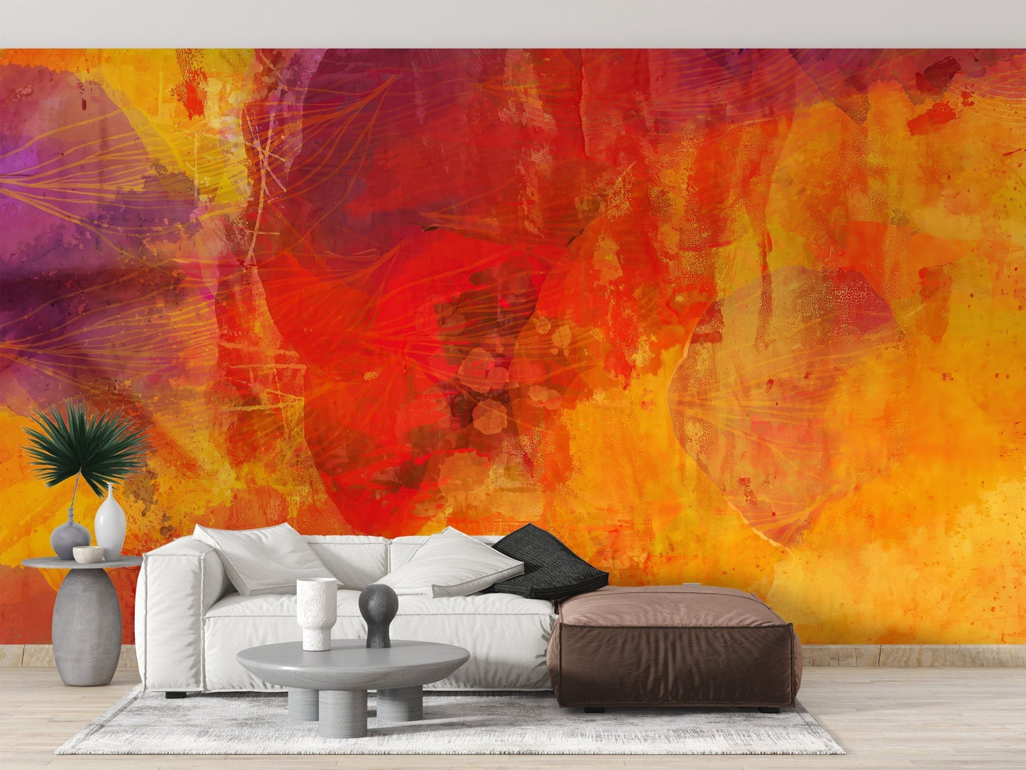 Bright Orange Wallpaper Mural - Giffywalls