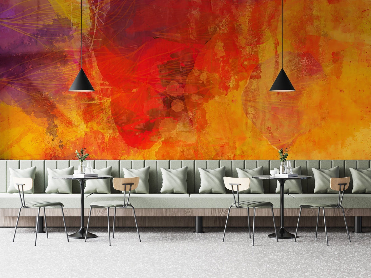 Bright Orange Wallpaper Mural C251