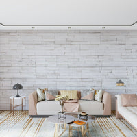Home office featuring the Bright Stacked Stone wall mural.