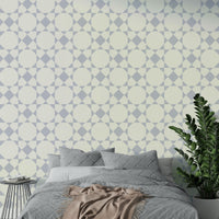 An interior with a fun and striking accent wall

