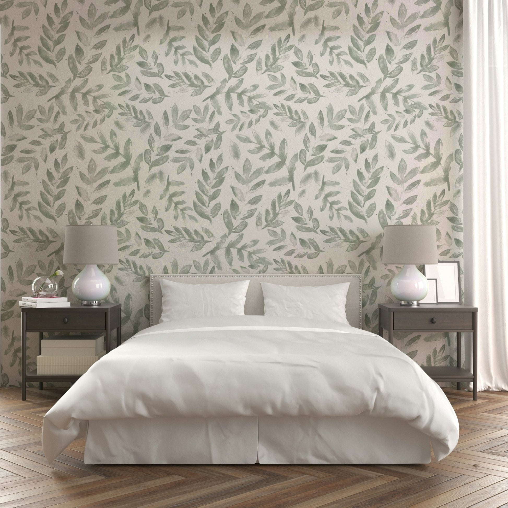 High-quality image of the bright botanical wallpaper

