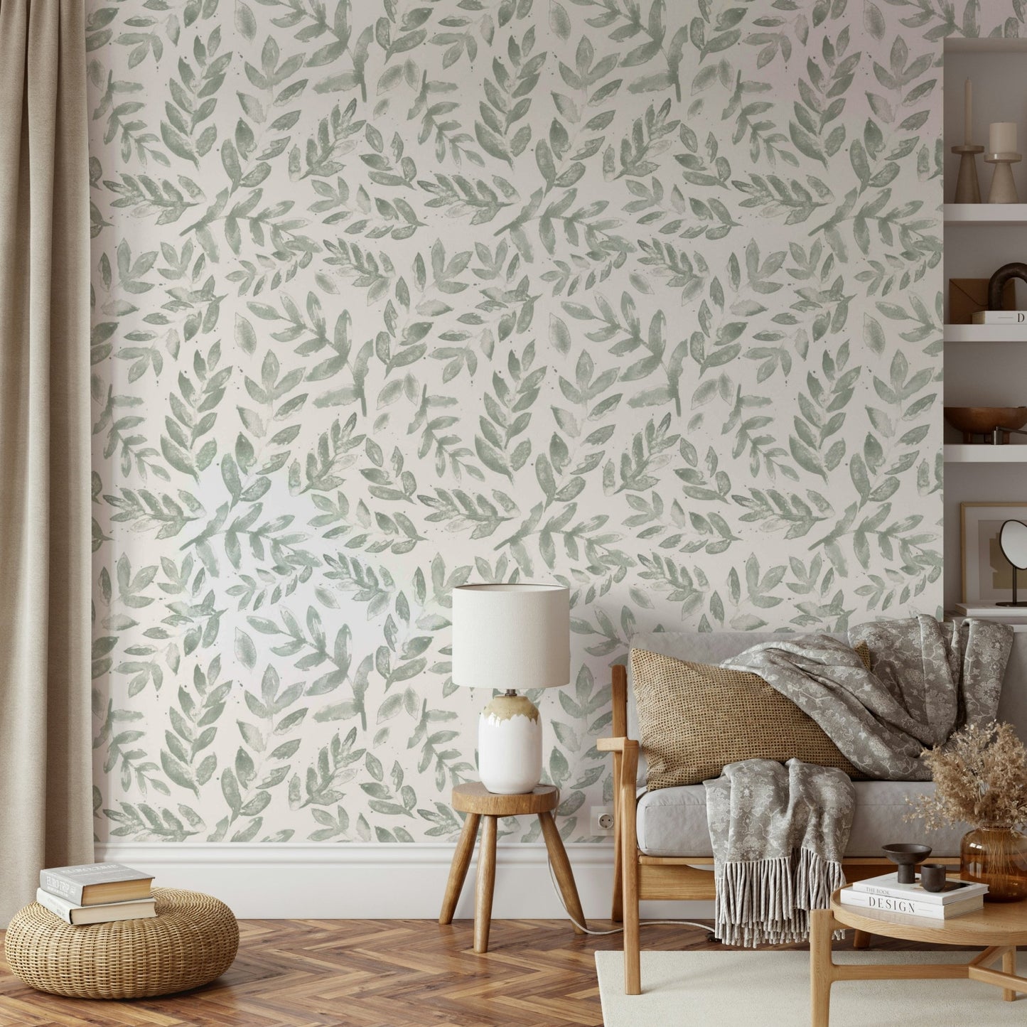 Close-up of a vibrant, hand-painted botanical pattern


