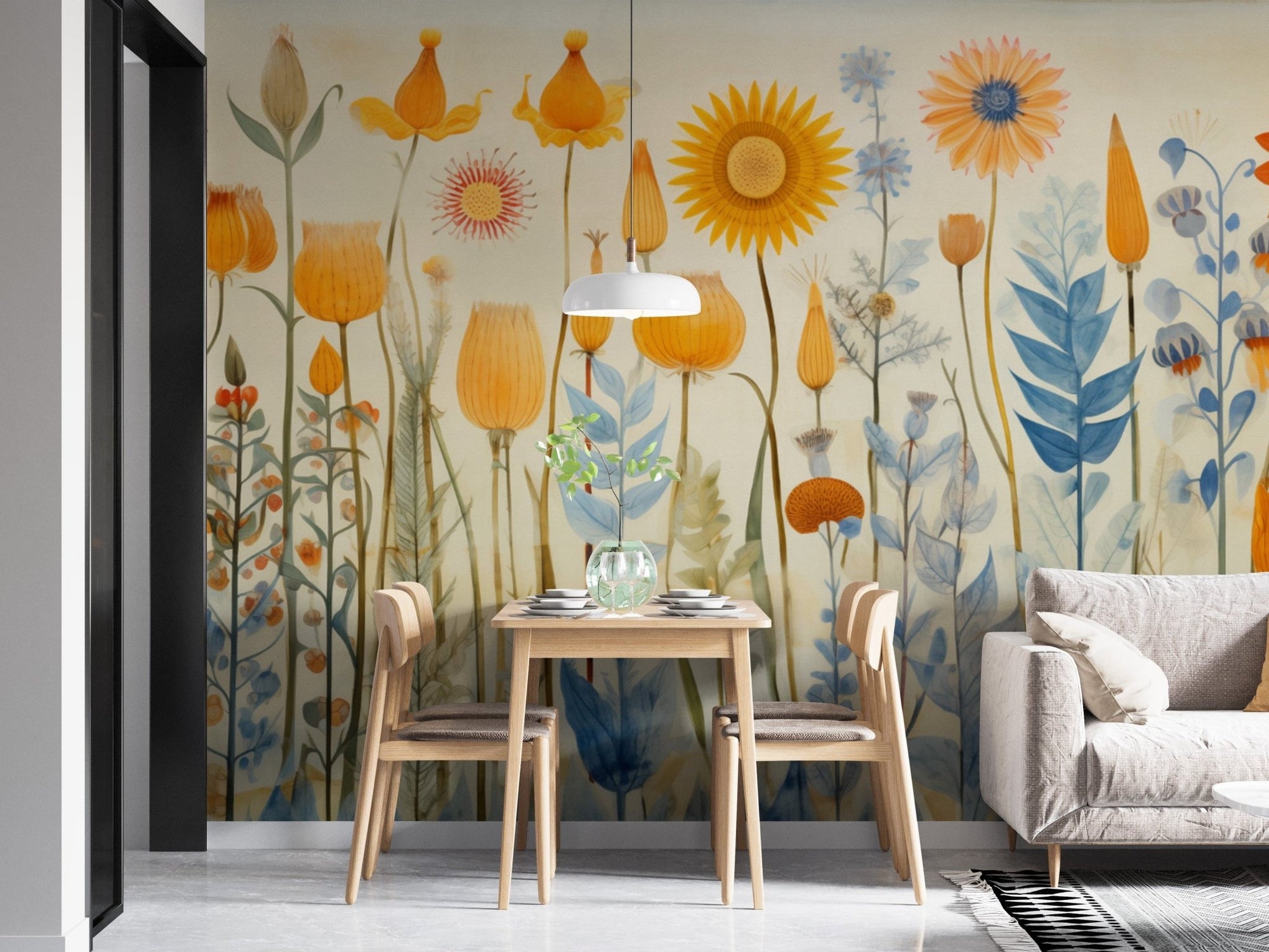 Refresh your walls with the beauty of brightly colored flowers wallpaper murals., DTIL33