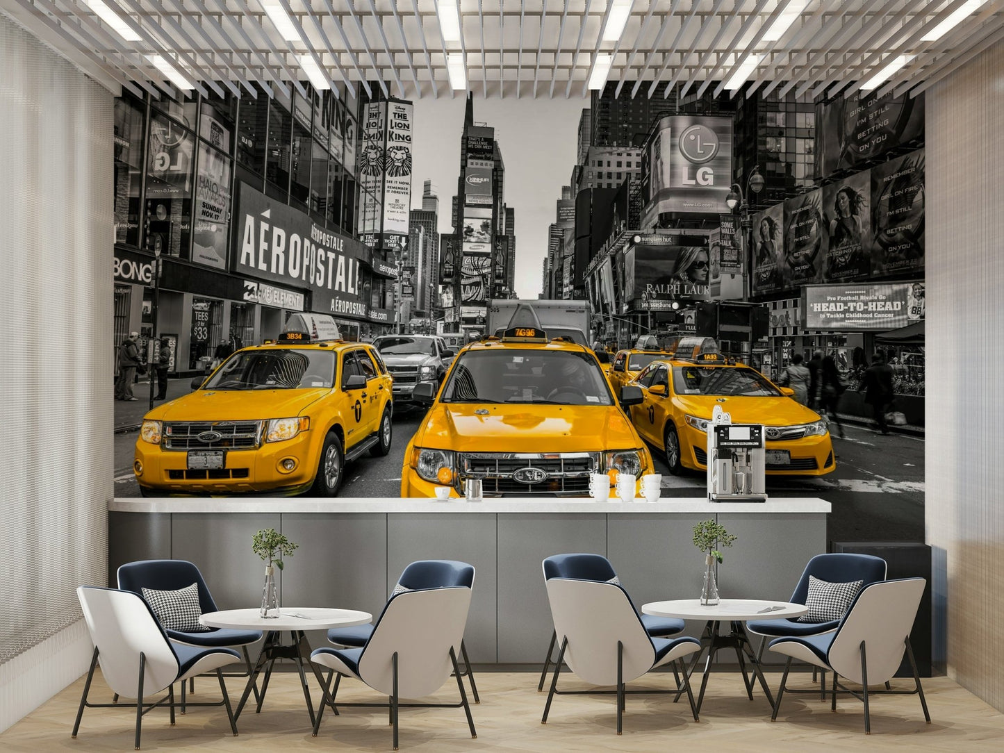 Busy New York street captured in dynamic mural wallpaper, GD2322