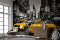 Times Square traffic scene with skyscrapers and taxis, GD2322
