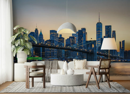 Brooklyn Bridge Dusk wallpaper for walls urban horizon, GD7505