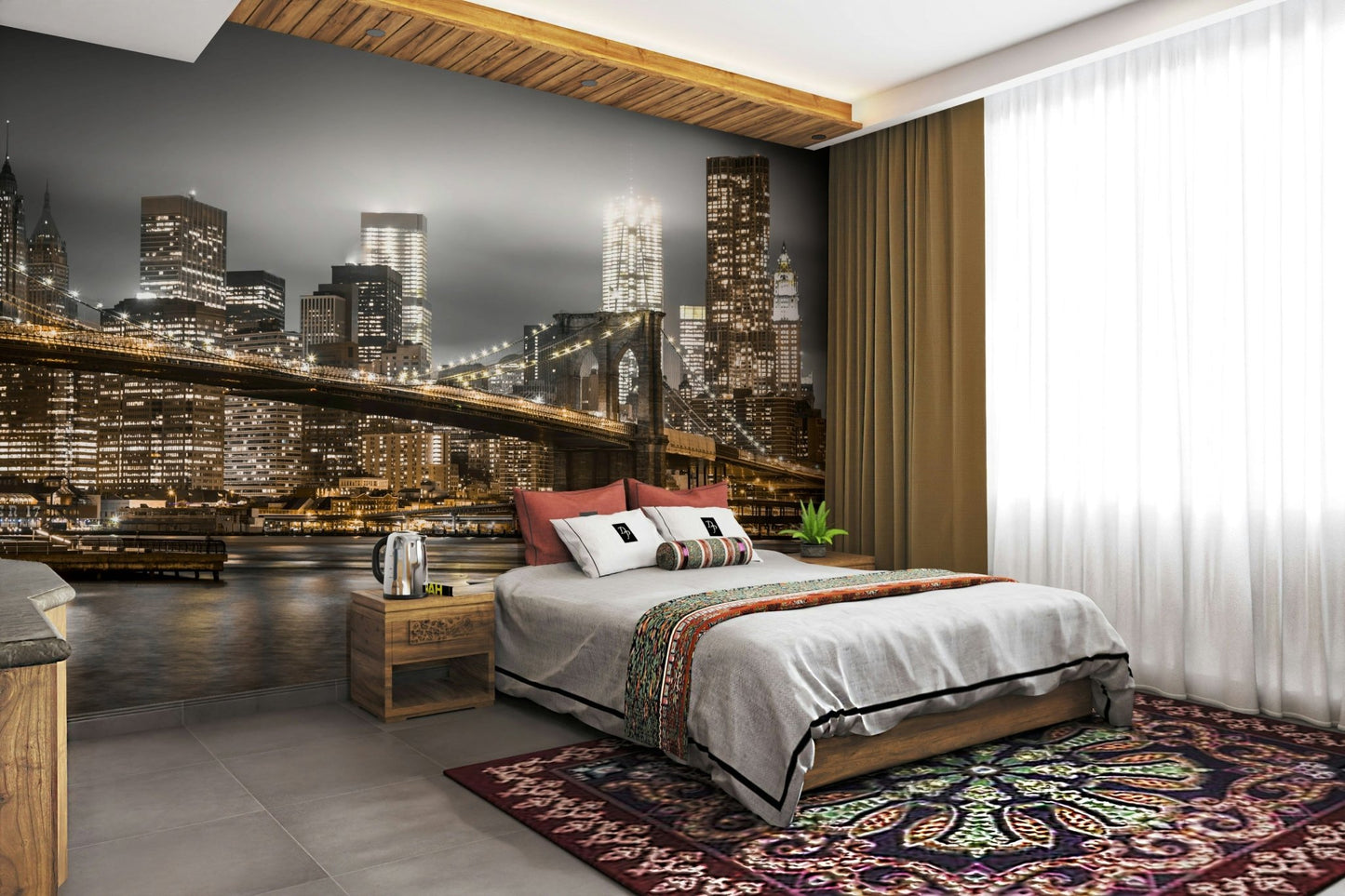 Brooklyn Bridge Nocturne Wall Mural