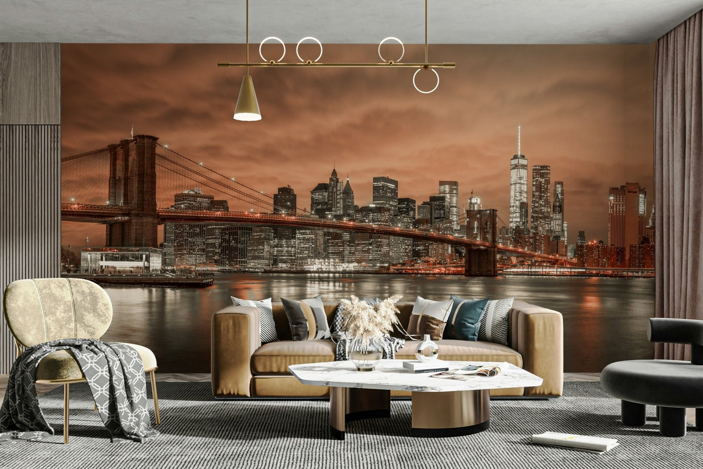 Peaceful twilight scene mural for home decor

