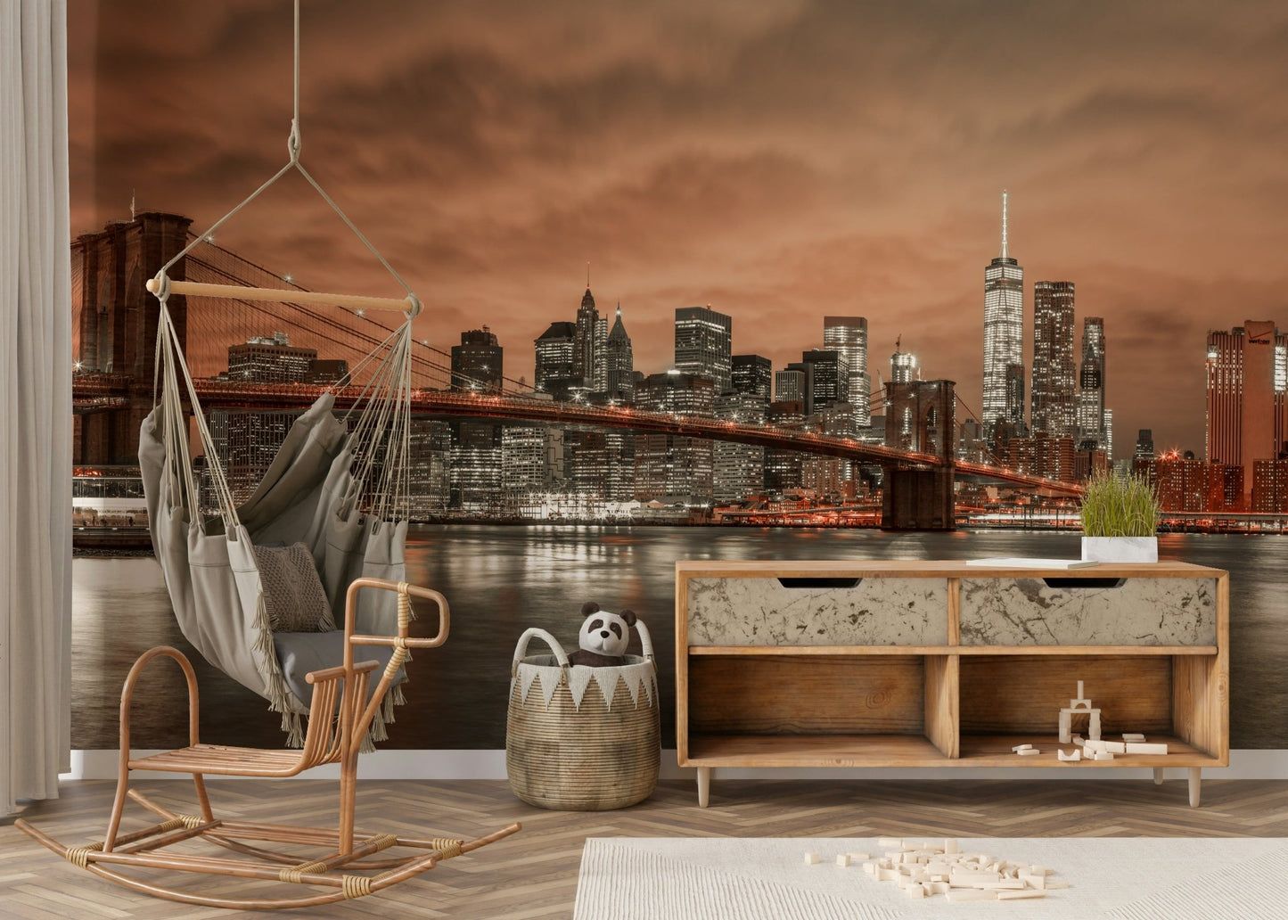 Brooklyn Bridge and Manhattan skyline wallpaper

