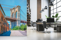 New York architecture wall mural with bridge view