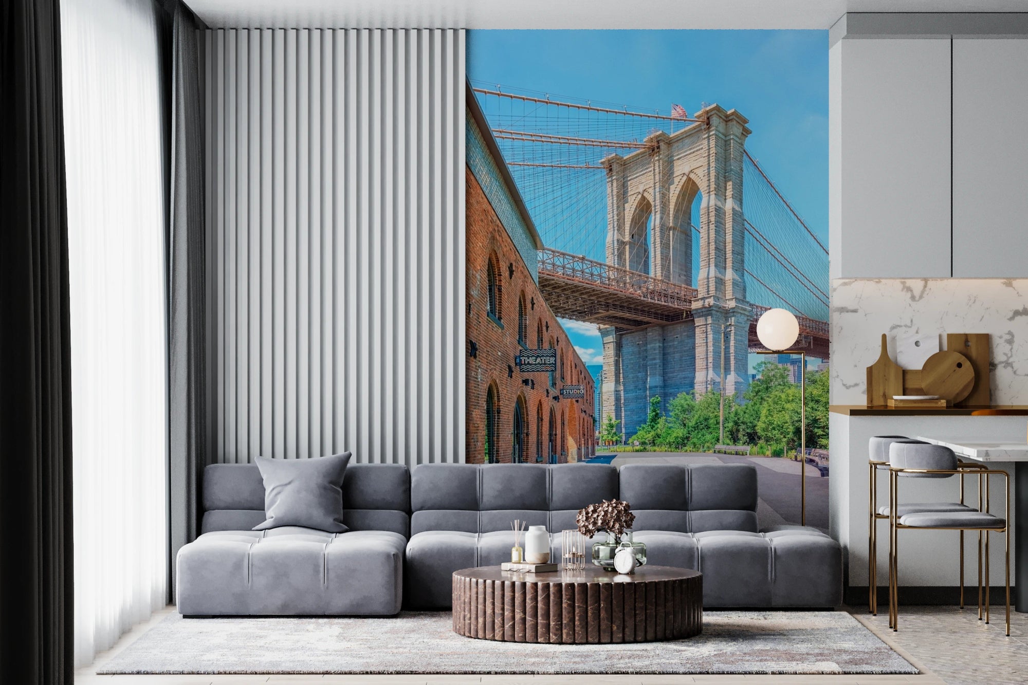 Brooklyn Bridge New York city wall mural, GD8191