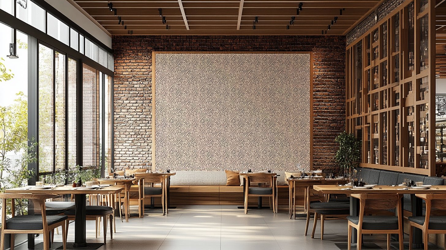 Close-up of animal dot and jewel pattern wallpaper

