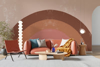 Brown Boho Kids Rainbow Wallpaper Mural - Giffywalls A227