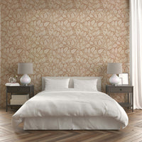 Neutral brown wallpaper with leaf pattern
 GD464
