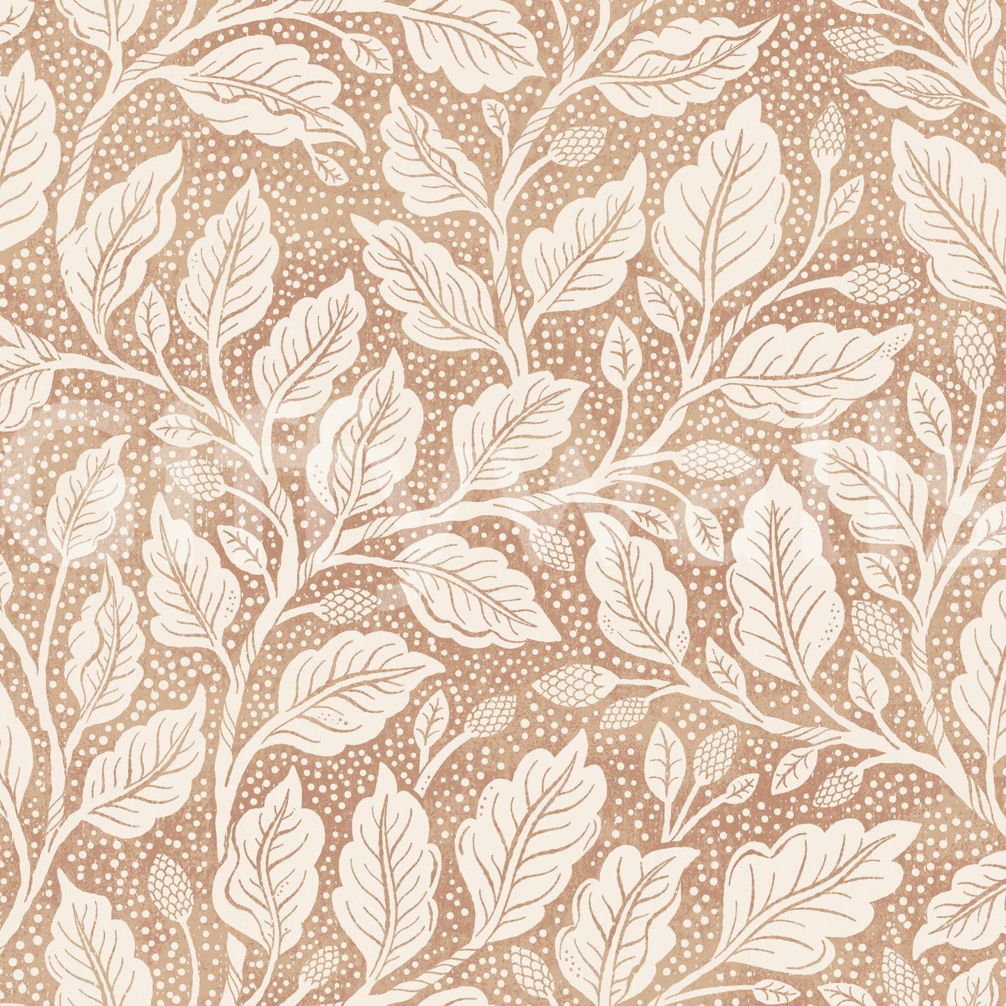 Brown and cream botanical wallpaper design GD464

