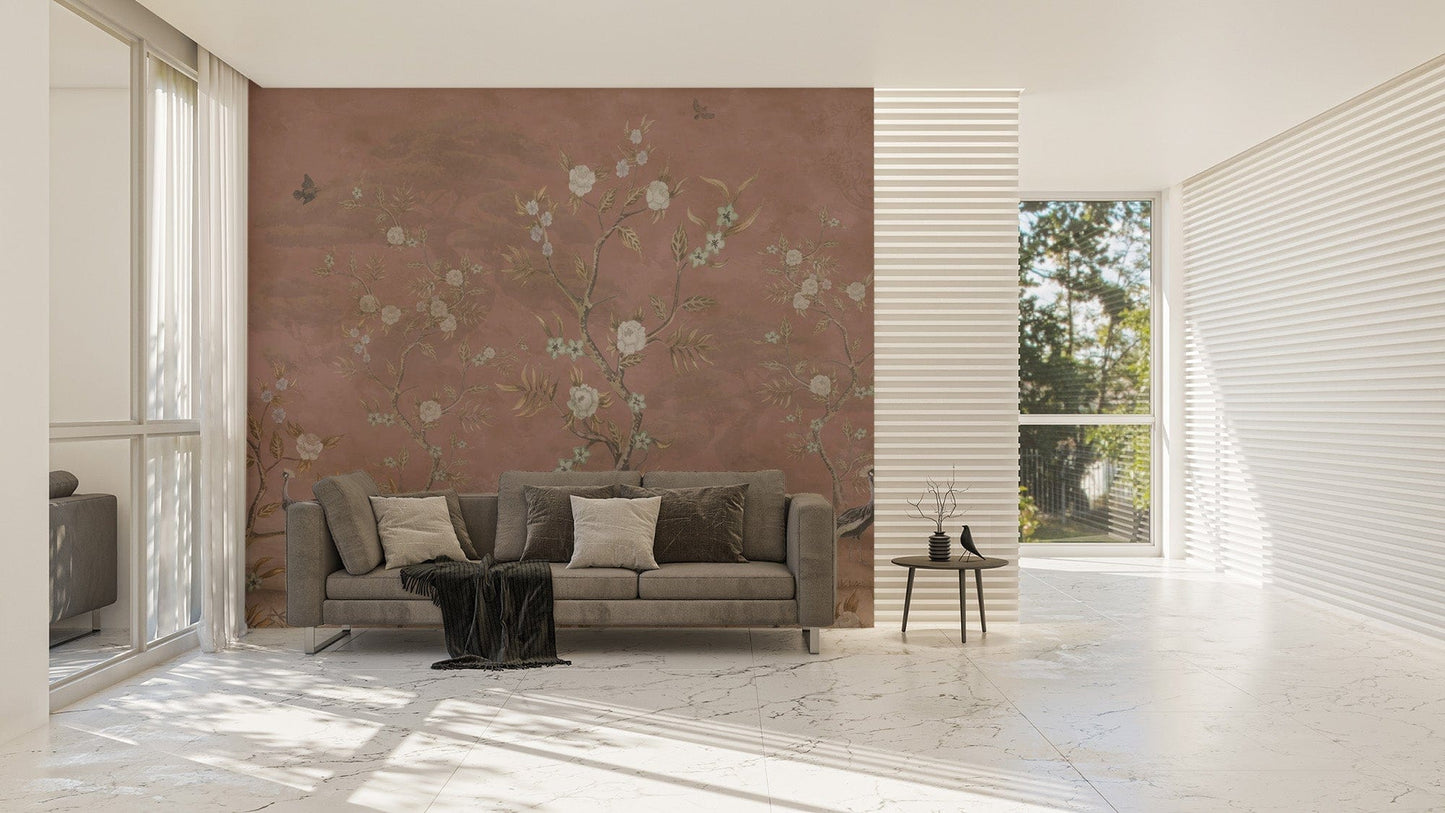Intricate brown chinoiserie wall decor C496