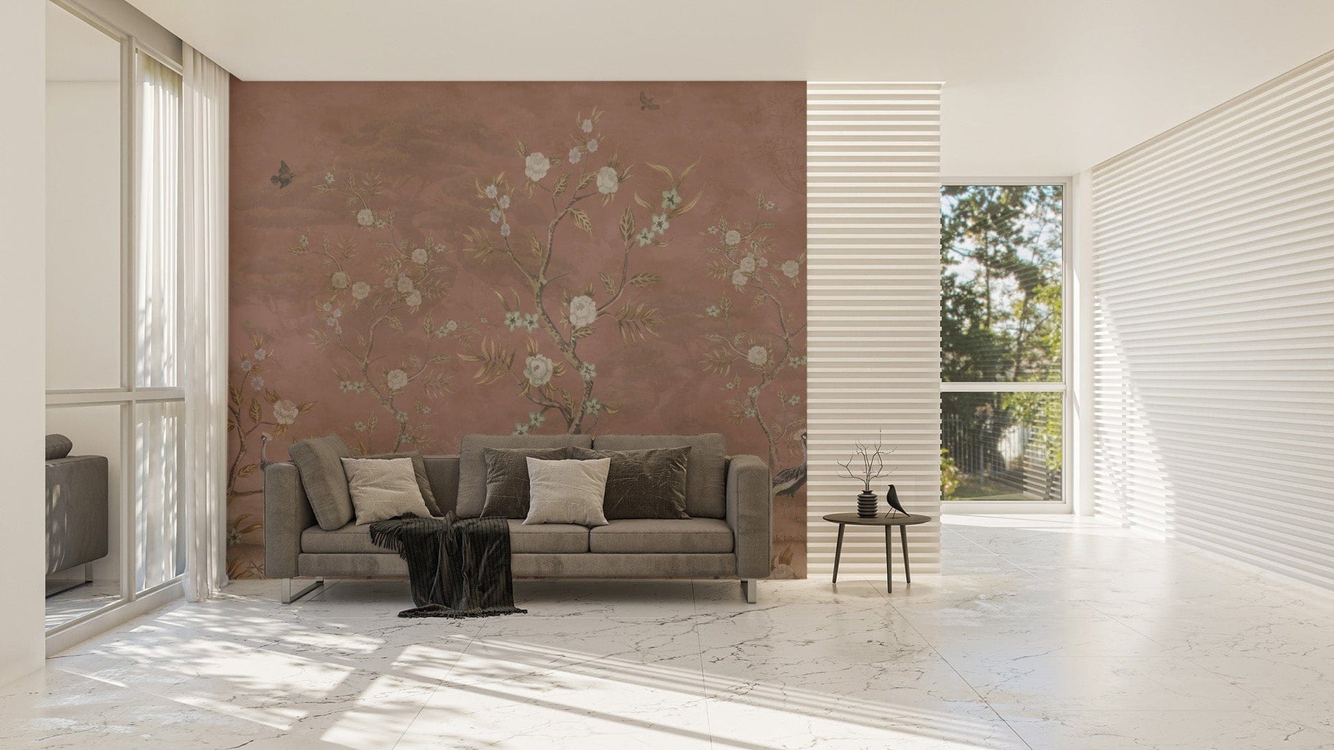 Intricate brown chinoiserie wall decor C496