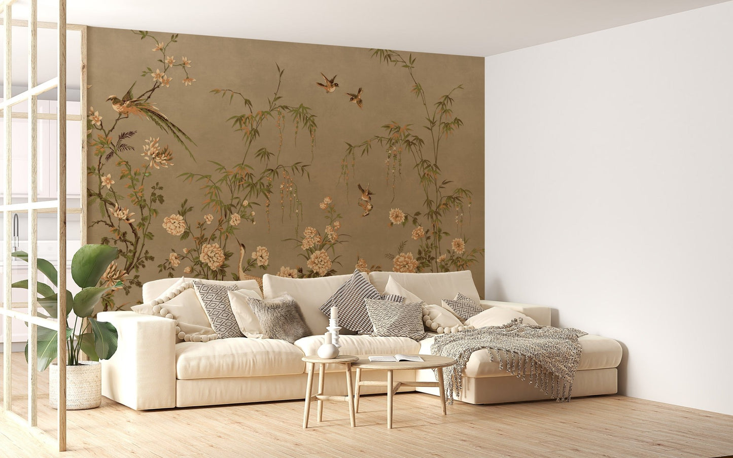 Japanese Birds & Trees Chinoeserie Wallpaper - Giffywalls