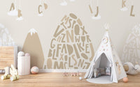 Whimsical alphabet mountain wallpaper
 B012