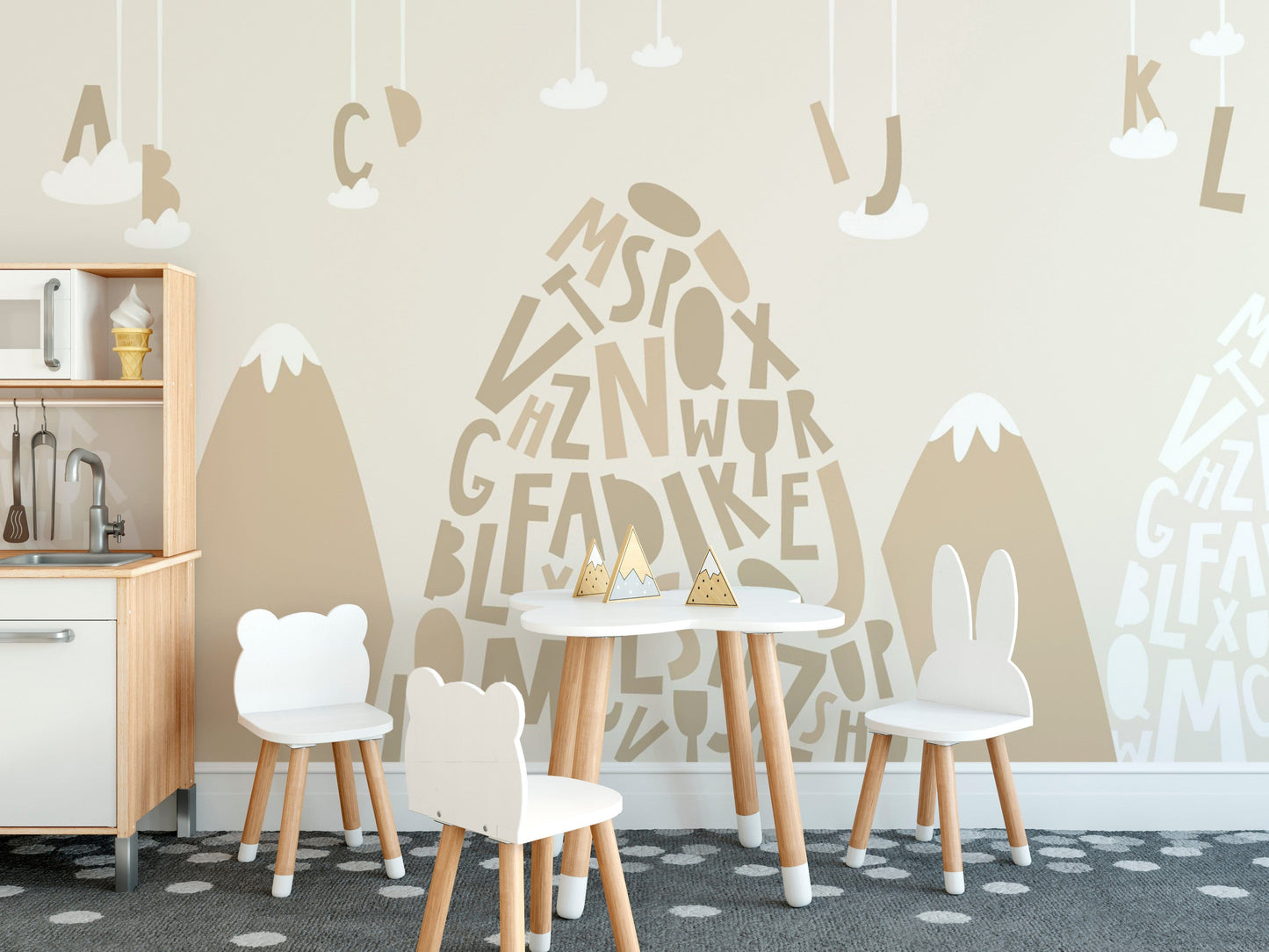 Soft brown mountain wallpaper for play
