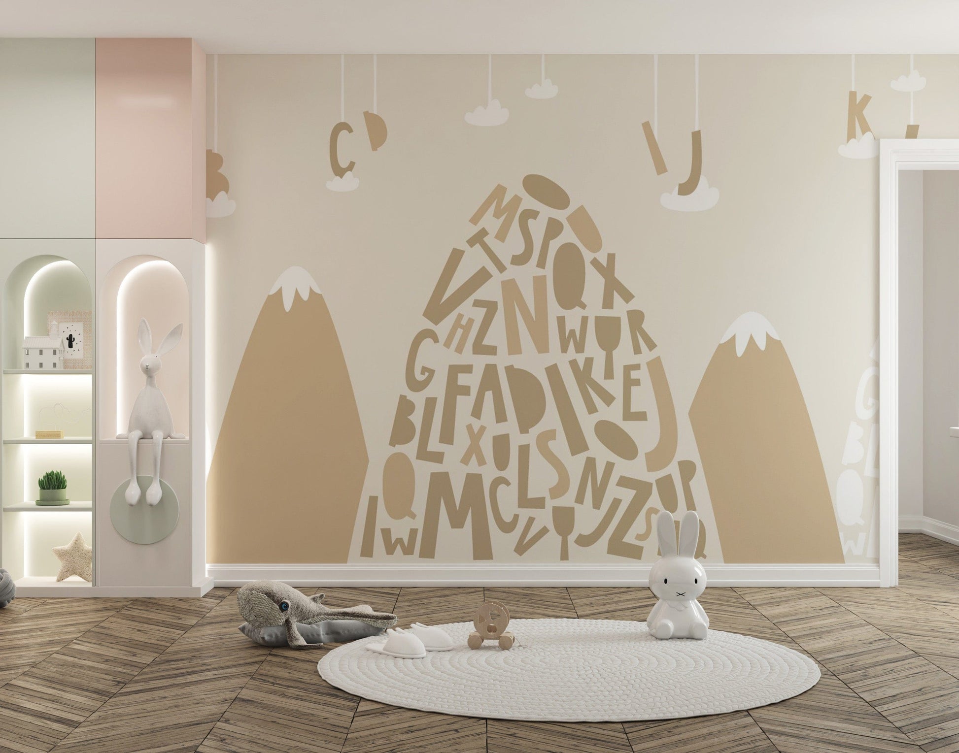 Fun learning alphabet mural design
