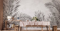 Monochrome Palm Leaves Wallpaper Murals - Giffywalls A874