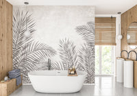 Bold and subtle monochrome palm wallpaper A874