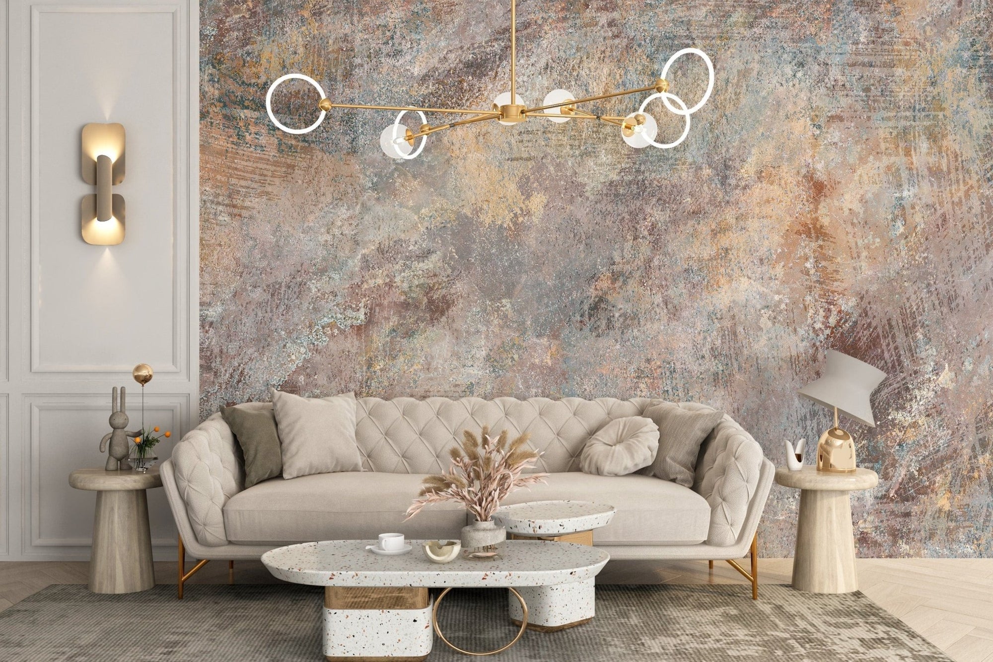 Textured Brown Wallpaper for Living Room A603
