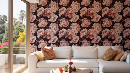 Modern Neutral Flower Wall Covering B219