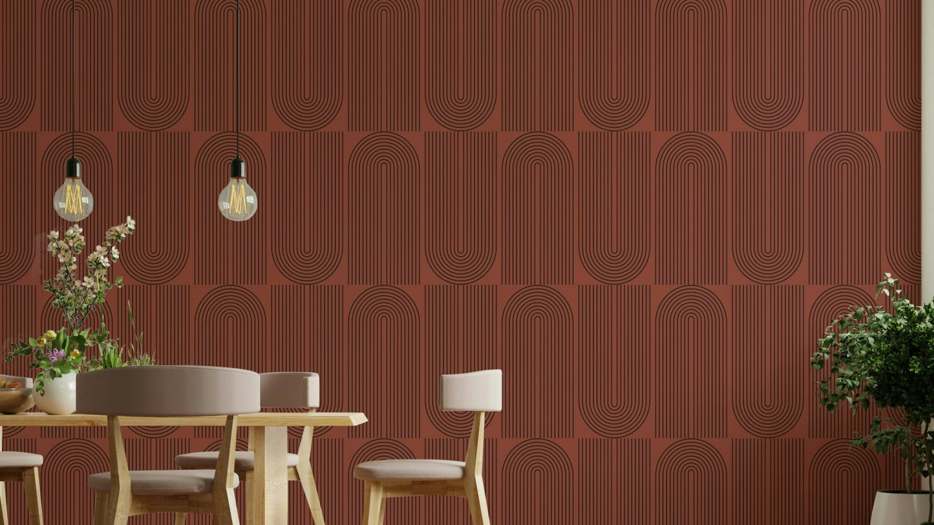 An interior with a modern and elegant accent wall

