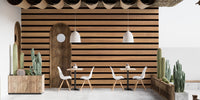 Horizontal wooden striped wallpaper art
