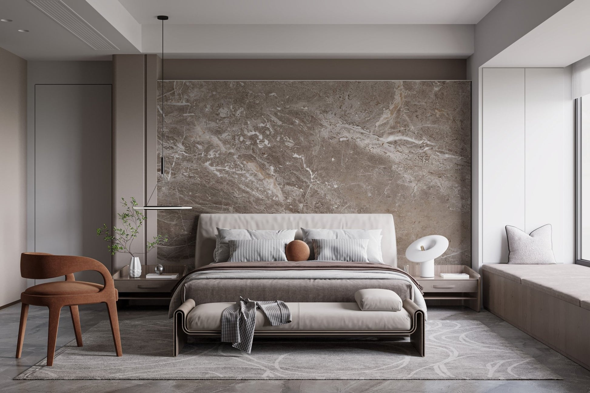 Brown marble textured wallpaper mural - Giffywalls