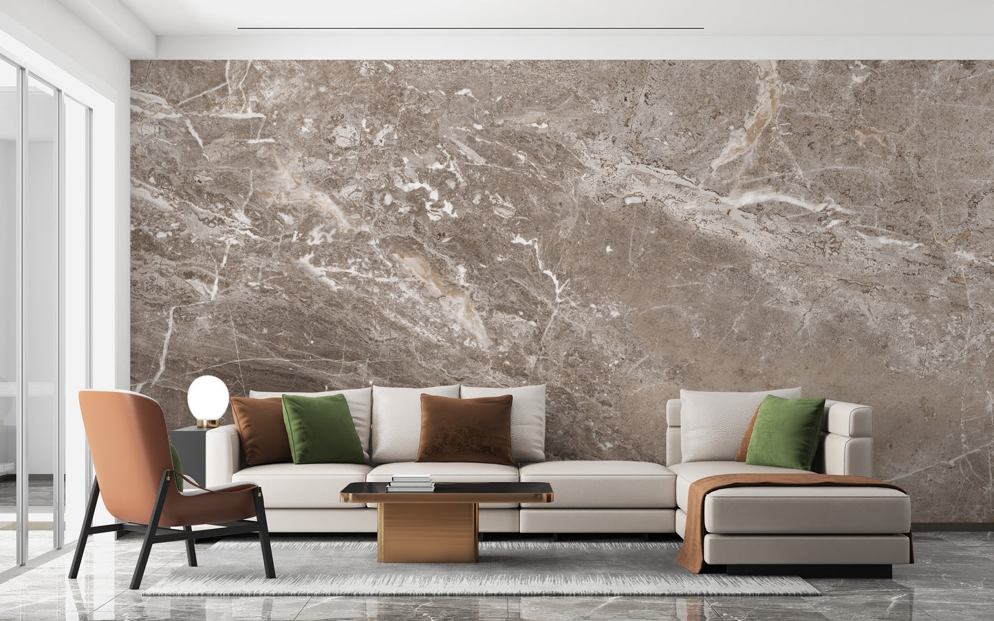 Brown marble textured wallpaper mural - Giffywalls