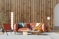Brown Natural Wooden Striped Wallpaper Mural - Giffywalls A235
