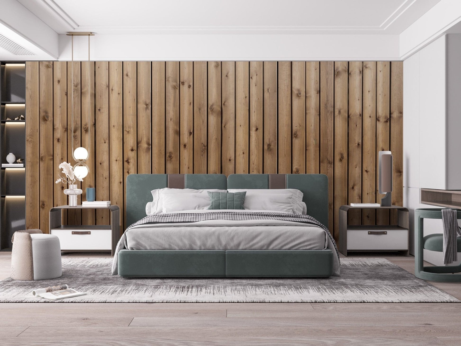 Brown Natural Wooden Striped Wallpaper Mural - Giffywalls A235