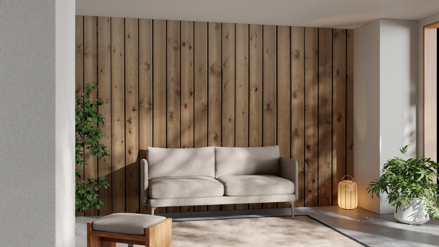 Rustic wooden striped wallpaper in brown A235