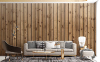 Elegant brown wood-striped wall decor A235
