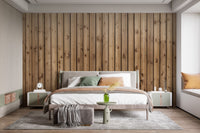 Brown Natural Wooden Striped Wallpaper Mural - Giffywalls A235