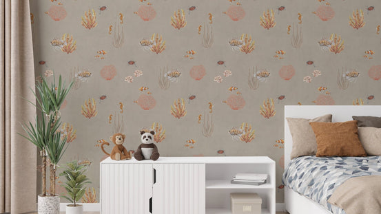 Clownfish and seahorse wallpaper design
 KB77