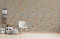 Seahorse and coral ocean wallpaper mural
