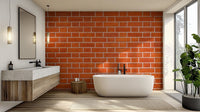 Industrial-style brick wall mural