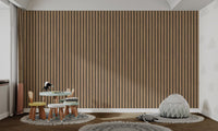Faux Wood Striped Wall Covering
