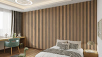 Rustic Wood Panel Striped Wallpaper
