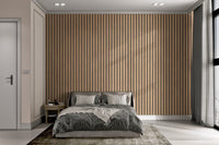 Modern Brown Striped Wall Design

